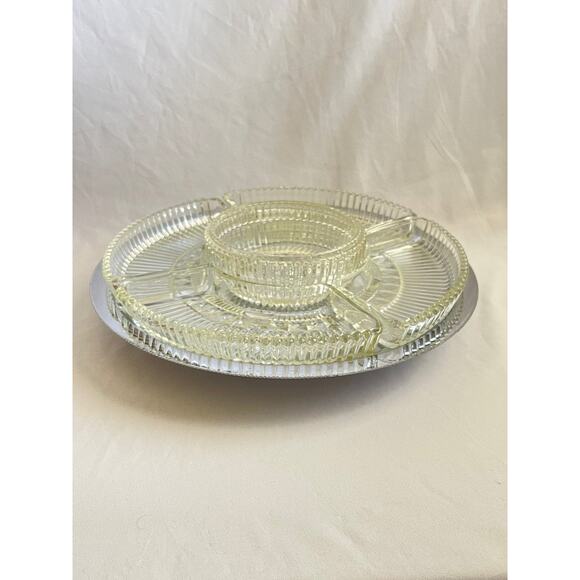 Vintage Lazy Susan Heritage House Kromax Glass - Picture 4 of 7